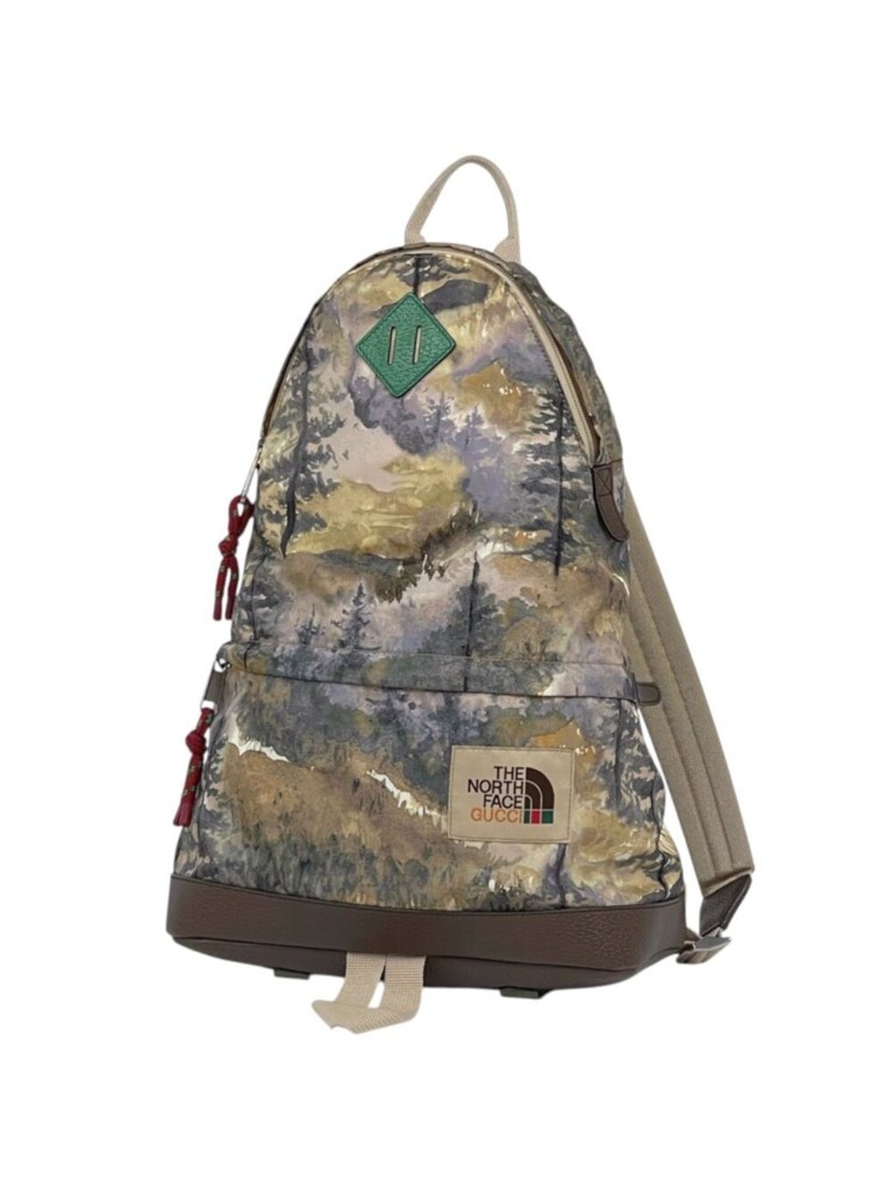 Gucci Backpack North Face Collaboration Nylon Beige Multicolor
